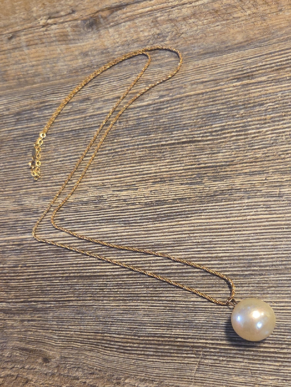 Dior Large Single Pearl Long Rope Chain Necklace Vintage